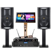 가정용노래방기계 휴대용노래방 무선마이크 HIFI 음악 시스템 KTV 안드로이드 가라오케 집 플레이어 고품질 215 인치 용량 기계