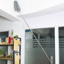 최대2.8m 길이조절 먼지털이개 천장 고층 청소솔, 스텐