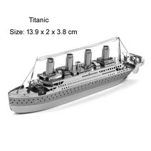 New Arrivals DIY 3D 금속 군사 군함 모델 퍼즐 블랙 펄 5 월 꽃 파괴자 타이타닉 선박 조립 직소 어린이, [11] Titanic