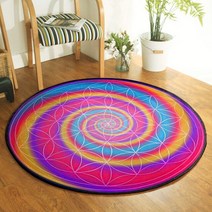 스페인카페트 북유럽풍 거실 매트 벨기에 특대형 페르시안 방바닥 무지개 만다라 생명의 꽃 요가 명상 매트 라운드 러그 두꺼운 미끄럼 방지 거실 침실 카펫 요술 점성술 패드