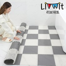 리브위트 욕실 미끄럼방지 매트 화장실 패드 주방 배수, 화이트