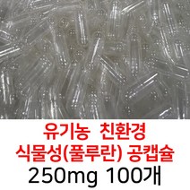라이프건강 유기농공캡슐(250mg 100개) 식약허가통과, 투명(100개)