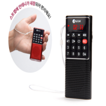 아남 간편휴대 노래 FM라디오+녹음 SD메모리 AUX 스피커-효도라디오, 레드