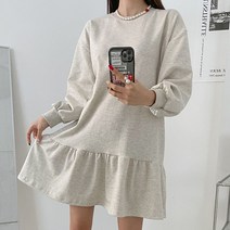 봉시스터즈 봄신상 미니셔링원피스 롱티 원피스 미니스커트 셔링원피스 맨투맨