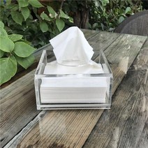 아크릴냅킨케이스 화장지케이스 각티슈케이스 화장지 커버 사각 디스펜서 투명 보관함, 직사각형 티슈 상자