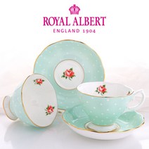 [AK PLAZA] [로얄알버트] 뉴황실장미 커피잔 2인조 (폴카로즈)