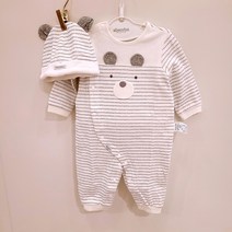 압소바 중계점#신생아 실내복 일체형 우주복 모자 세트 배앓이 방지를 위해 잠옷으로 활용