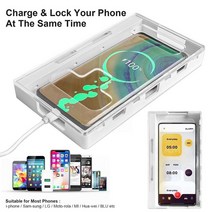 스마트폰 금욕상자 잠금박스 타이머 자물쇠 금고 휴대 전화 잠금 상자 안전 폰 보관 상자, 없음