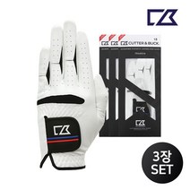 커터앤벅 공용 합피 골프장갑 3장 1세트 - CBU3AGV312, 화이트