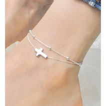 All silver 레아 은발찌 십자가발찌 크로스포인트 실버발찌