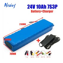 24V 7S3P 18650 리튬 이온 배터리 팩 29.4V 10Ah 20a 밸런스드 BMS 전기 자전거 스쿠터 전동 휠체어 충전기, [01] 1Xbattery-2A