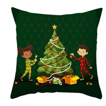 케이스용 크리스마스 베개 45x45cm 복숭아 피부 베개 쿠션 커버 사각 베개 c, 2