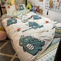 싱글매트커버 스타일리쉬 블루 보카시 쓰리 피스이다 큐트 허그 곰 침대 홑이불커버 기숙사 이부자리 룩 여섯 2572298468