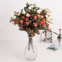 미니 장미 조화 1다발 4color 베란다 투룸 인테리어, 진핑크