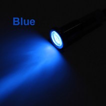 LED경광등 경광봉 신호봉 주차스토퍼 1pc 6mm 경고 led 금속 표시등 파일럿 방수 ip67 신호 램프 6v 12v 24v 220v 와이어 레드 옐로우 블루 그린 34, 푸른