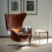 아르네야콥센 에그체어 egg chair 계란의자 북유럽 에그체어 캐주얼 소파, 의자, 수입 소가죽 브라운