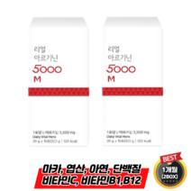 웰파인 L-아르기닌5000 마카 비타민C 함유 고함량 아미노산/비타민/엽산/아연 (20gX30ea) 2박스 1개월분 피로회복 남성활력 노화방지, 1개, 리얼아르기닌 5000 M (2케이스)