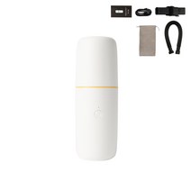 프레피 휴대용 무선 진공 청소기 + 먼지통커버 브러쉬 USB-C케이블 호스노즐 파우치 설명서, 화이트