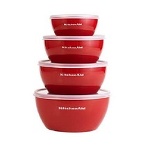 키친에이드 주방용 그릇 용기 4종 반찬통 밀폐용기 32온스 주방용품, Classic, Empire Red
