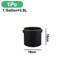 원예 야채 토마토 딸기 재배 화분 정원 감자 화분 1 갤런 3 갤런 5 갤런 7 갤런, [01] 1 Pc 1 Gallon, 01 1 Pc 1 Gallon