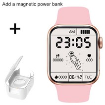 2022 블루투스 통화 스마트 워치 남성 여성 피트니스 트래커 smartwatch 7, 분홍색 추가 cxcdb