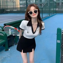 학원풍 순욕 스커트 힙섹 테니스복 트레이닝 원피스 JK 유니폼 세트 핫걸 여름