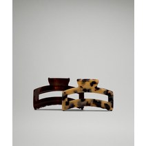 미국 룰루레몬 LULULEMON 207806 라지 클로 헤어 클립 2팩 - 블랙/로스트 브라운/골든 샌드/블랙, Black/Roasted Brown/Golden San