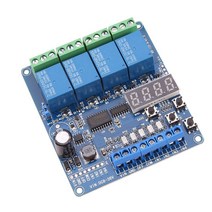DC 8V-36V 4 채널 LED 디스플레이 다기능 릴레이 모듈 자동 잠금 타이밍 릴레이 모듈, 한개옵션1, 한개옵션0