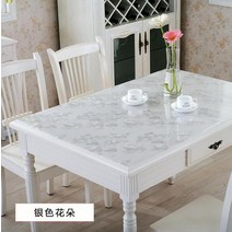 문교체 의자매트 식탁 꽃 도트 부드러운 유리 식탁보 컬러 PVC 크리스탈 플레이트 패드 매트 데스크탑 다크롬 인쇄 방수, [09] 80x140cm, [06] 07, 1개