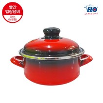 ELO 빨간 법랑냄비 13종/양수 편수 전골 국 곰탕 라면냄비, 20cm(낮은형)