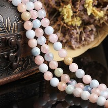 연화 정품 천연 녹주석 원석재료 6mm 1줄 40cm 약50개, 단품