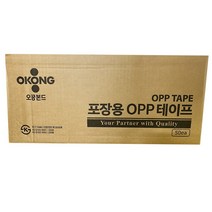 오공 OPP 박스테이프(투명)(황색)48mmx40m/48mmx50m 사이즈모음, 황색, 48mmx50m-50개