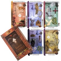 타로 카드 네온 문 데크포켓 사이즈 운명 점술 보드 게임 및 다양한 옵션 턱 박스 포함, Tarot of Magical