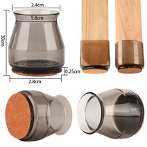 16pcs 3 크기 높은 투명도 실리콘 가구 다리 보호 커버 테이블 피트 패드 바닥 보호기 모양 종류에 적응, 05 SBlack_01 16pcs