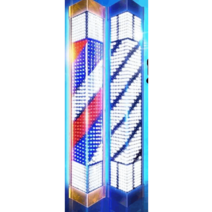 LED 미용실 싸인볼 조명 사인볼 원통형 바버샵 뷰티샵 이발소 회전 조명 간판, 빨강 파랑 및 흰색길이 65 너비 18cm