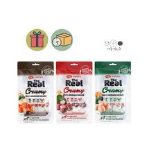 강아지 짜먹는 간식 츄르 영양가득 여름철 수분보충 하림 더리얼 크리미 [닭가슴살 연어 소고기 오리], 연어&닭가슴살
