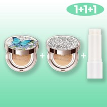 미스트[건성]쿠션2개+워터밤1개 [15g+15g+10g] 스타일71 미스트 60%세럼 쿠션 트윙클라 [건성 피부 추천], 1개, 나비블루21호+실버다이아글리터21호(건성)+워터밤