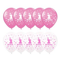 파티짱 혼합 풍선 10개 세트, 첫돌걸(혼합)10세트