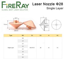 FireRay-직경 28mm 레이저 노즐 싱글 더블 레이어 구경 0.8-5.0 스레드 M11 Precitec WSX 파이버 커팅 헤, 02 Double Layers_05 1.5mm