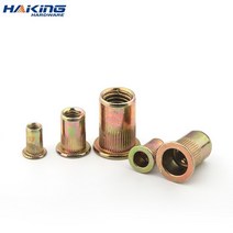 10-50X M3 M4 M5 M6 M8 M10 M12 아연 도금 탄소강 널링 너트 리벳 플랫 헤드 삽입 캡, M8(20PCS)