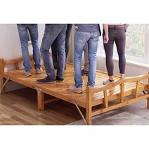 접이식원목침대프레임 깔판 평상 매트리스 받침대, 60cm  와이드브라운 기본형