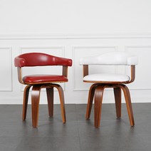 루미 1인용 회전 우드 암체어 디자인 카페 식탁의자, 레드, 1개