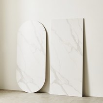 제이픽스 포세린 통 세라믹 반타원 타원형 식탁 테이블 교체 상판, 하프문, 마블