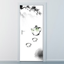 ncjy219-동양화-소나무-현관문시트지