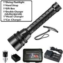 수중랜턴 방수랜턴 800000lm 스쿠버 led 다이빙 손전등 5l2 5uv 플래시 라이트 uv 토치 500m 보라색 흰색 빛 자외선, d, 5uv 보라색 빛, 5200mAh