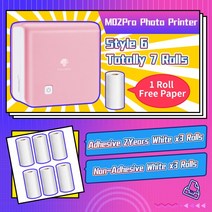 셀프 프린터 인화기 출력 휴대용 미니 포켓 Phomemo M02Pro 300 인치 당 점 열 모바일 iOS 안드로이드와 호환 Plan Journal, Pink-RM10-RMS2, 04 Pink-RM10-RMS2