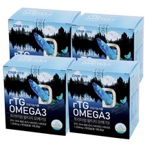 프리미엄 rTG 알티지 오메가3 (+비타민 DE) / PTP개별포장 캐나다 / 연어유 오메가3 / EPA+DHA 1000mg / IFOS 5 STAR* 등급원료, 4박스 (12개월분)