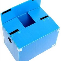 덴프라 단뿌라 파란색 손잡이이사박스 찍찍이 플라스틱골판지박스 12호