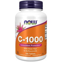 NOW 비타민 C 1000 & 로즈힙 바이오플라보노이드 250정, 100 Tablets