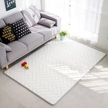 삼바텍 1+1 퓨어 PVC 놀이방매트 소형 140x100cm 유아 어린이 거실 아이방 층간소음방지 매트, 헤링본화이트
